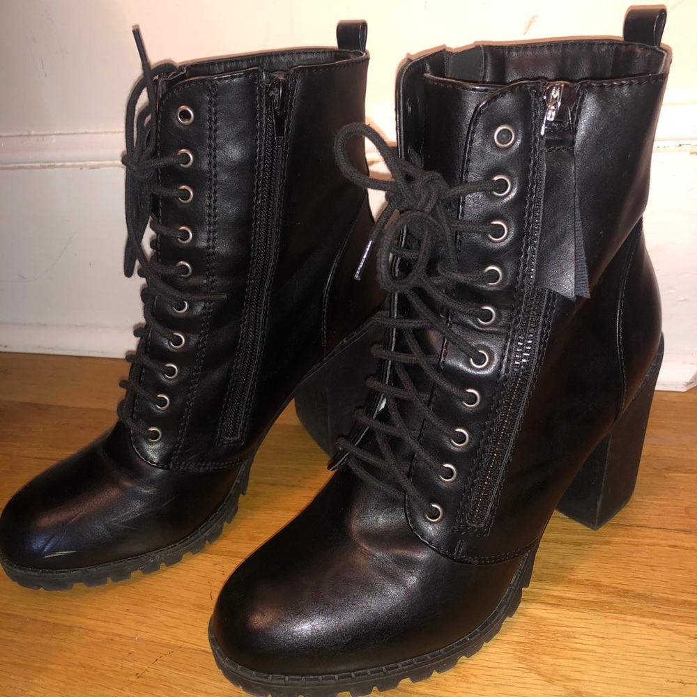 Soda Heeled Combat Boots